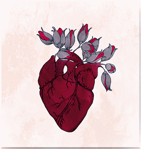 a heart with flowers