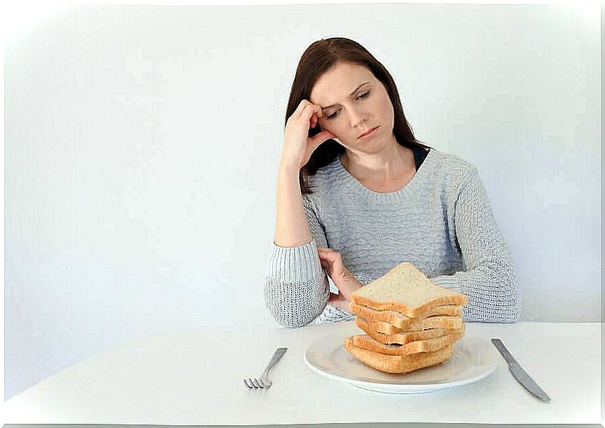 A woman with gluten intolerance