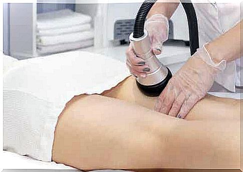 A woman undergoes a treatment in a spa