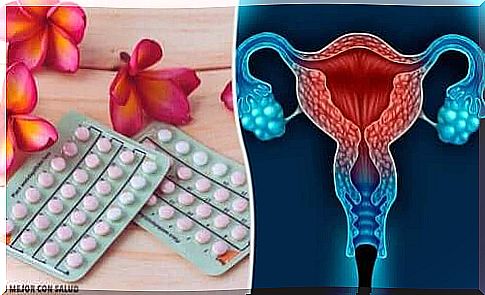 An image of the pill and an illustration of the female reproductive organs