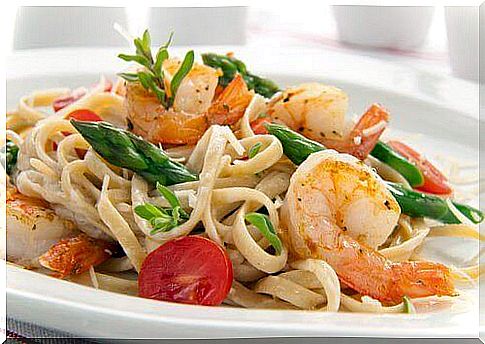 Pasta with shrimp for a healthy thyroid