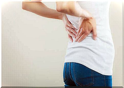 A woman with low back pain