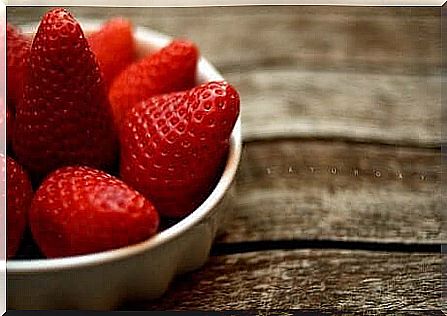 Bowl of strawberries