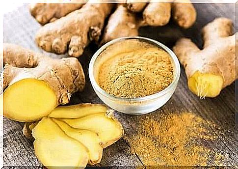 Ginger powder in a bowl