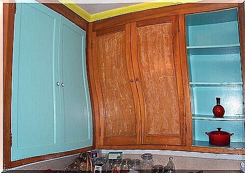 Applications of soap painted kitchen cabinets