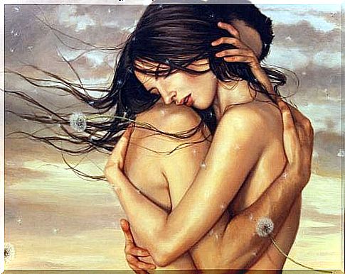 man and woman in an embrace