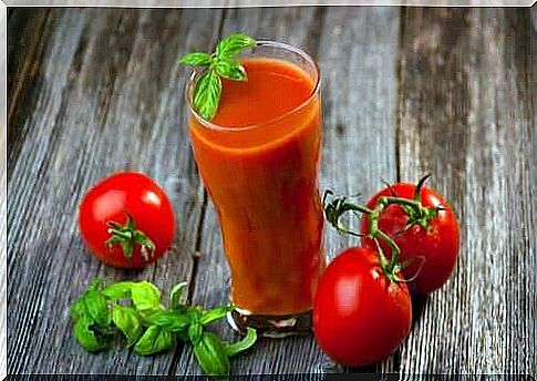 A glass of tomato juice