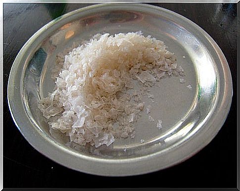 Salt on a bowl